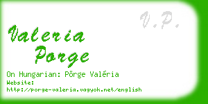 valeria porge business card