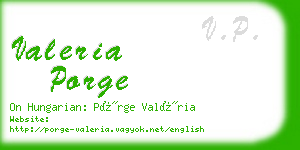 valeria porge business card